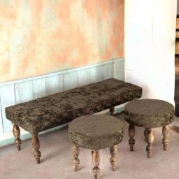 Ikiriya Cairo Green Sheesham Wood Accent Bench Set-image-26