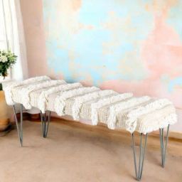 Ikiriya Belmont Beige Sheesham Wood Mid Century Bench-image-46