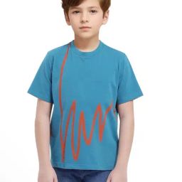 Rare Ones Boys Turquoise Cotton Graphic T-Shirt-picture-39