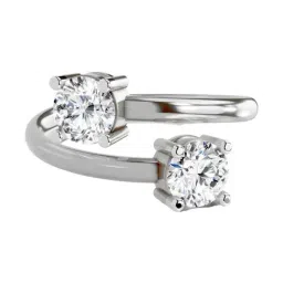 Sparkles White Gold Lab Grown 2 Diamond 14KT 1ct Open Ring For Women-image-83