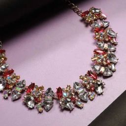 Sohi Multicolour Crystal Necklace for Women-image-5