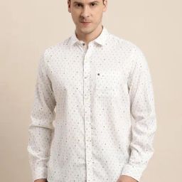 Turtle Off White Cotton Slim Fit Printed Casual Shirt-picture-7