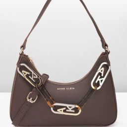 Anne Klein Brown Solid Shoulder Handbag-image-89