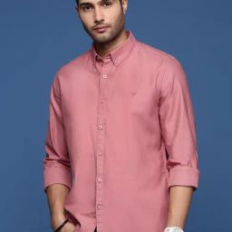 Showoff Mauve Cotton Slim Fit Shirt-image-36