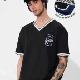 The Souled Store Black Cotton Oversized T-Shirts-picture-35