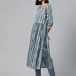 Readiprint Fashions Abstract Printed Mirror Work Kurta with Trousers & Dupatta image 5