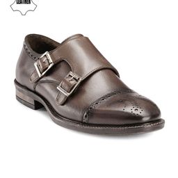 Teakwood Leathers Men Brown Leather Monks-picture-46