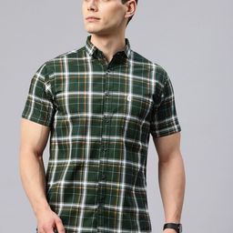 Majestic Man Men Comfort Slim Fit Checked Pure Cotton Casual Shirt-image-25