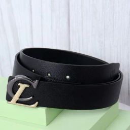 Carlton London Black Leather Textured Casual Belt for Men-image-91
