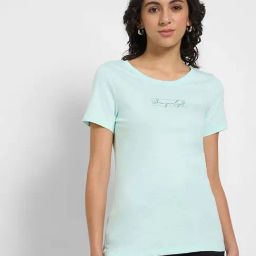 Honey By Pantaloons Fair Aqua Cotton Regular Fit Printed T-Shirt-11