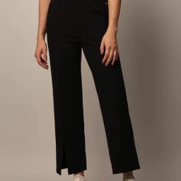 Only Black Blended Flared Fit High Rise Pants-image-77
