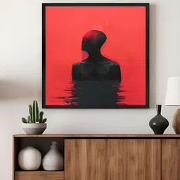 999Store Red & Black Red Silhouette Canvas Wall Art-image-72