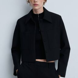 MANGO Women Crop Tailored Jacket-27