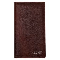 HIROSHI Brown Textured Leather Bi-Fold Wallet-21