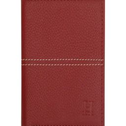 HIROSHI Red Textured Leather Bi-Fold Wallet-2
