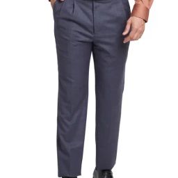Raymond Grey Classic Fit Checks Trousers-image-18