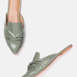 Allen Solly Women Sage Green Solid Mules-image-16