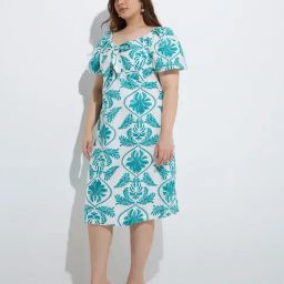 Gia by Westside Aqua Tropical-Inspired A-Line Dress-image-6