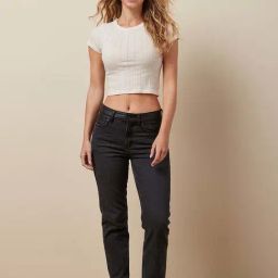 American Eagle Outfitters Black Mid Rise Jeans-image-83