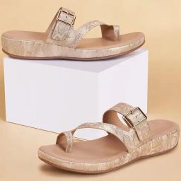 Forever Glam by Pantaloons Women's Beige Toe Ring Sandals-image-57