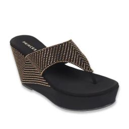 Princess by Metro Women's Antique Gold Thong Wedges-image-91