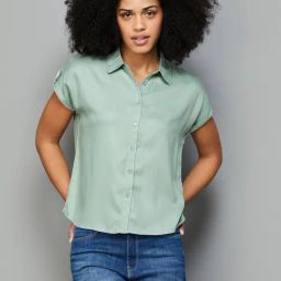 Fame Forever by Lifestyle Sage Green Viscose Regular Fit Shirt-image-47