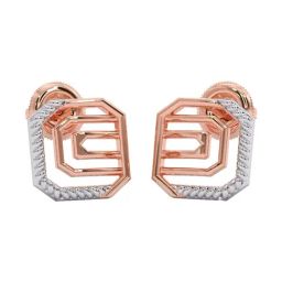Candere by Kalyan Jewellers 14k (585) BIS Hallmark Pure Rose Gold Stud Earrings for Women-image-79