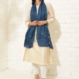 Fabindia Indigo Modal Printed Stole-image-84
