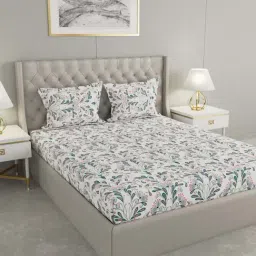 Raymond Home Shubham Green 120 TC Cotton King Bedsheet with 2 Pillow Covers-image-71