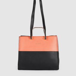 Caprese Women Black Colourblocked Structured Shoulder Bag-40