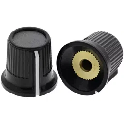 RS PRO 16 mm Black Grey Potentiometer Knob for 3.2 mm Shaft Splined, 2596884-picture-9