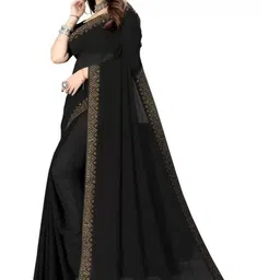 KALINI Women Beads and Stones Embellished Pure Georgette Fusion Saree-picture-38