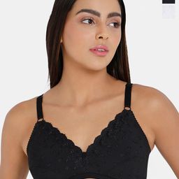 NAIDU HALL Pack Of 2 Medium Coverage Non Padded Cotton Everyday Bra With All Day Comfort-image-25