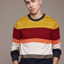 The Roadster Lifestyle Co. Colourblocked Striped Pullover-image-55