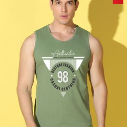 WOOSTRO Pack Of 2 Printed Super Combed Cotton Gym Vests VWS26(98 LGTGREEN)(98 RED)-image-63