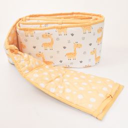 Yellow Doodle Quilted Cot Bumper Baby Giraffe - Yellow-22
