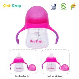 1st Step 2 Stage Cup With Silicone Nipple and Spout Pink - 150 ml-37