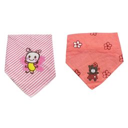 Chinmay Kids Reusable Baby Bibs Two Layered Cute Prints Edges Assorted Color Pack of 2  (Light Pink-Pink)-image-49