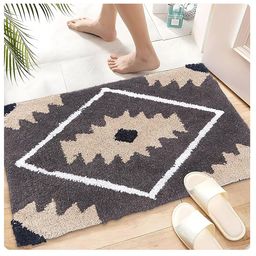 AAZEEM Abstract Cotton  Door mat  for Home (Cream colour)-24