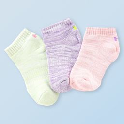 Honeyhap Premium Cotton Bamboo Spandex With Bio Finish Solid Colour Socks Pack of 3 - Lavender Pink & Light Green-image-62
