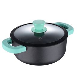 Bergner Elements Pre-Seasoned Cast Iron Casserole with Glass Lid, 24cm, Induction Compatible, Teal Blue-3