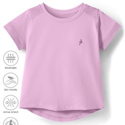 Pine Active Knit Half Sleeves High Stretch Skin Friendly Solid T-Shirt - Lilac-picture-34