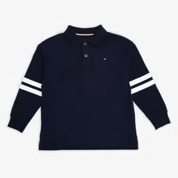Tommy Hilfiger Boys Europe Varsity Striped Cotton Polo Collar T-shirt-image-65