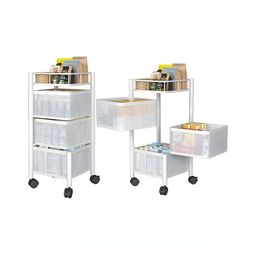 Aura White Set of 2 Regular Multi-Utility Organisers-82