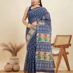 SHANVIKA Ethnic Motifs Printed Pure Cotton Saree-image-30