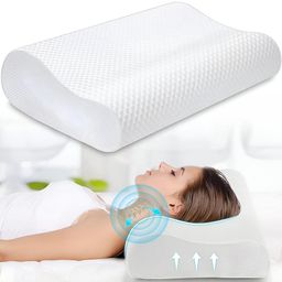 CREDICUS White Memory Foam Filled Cotton Lightweight Sleep Orthopedic Pillow-24