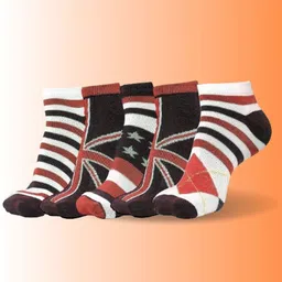 MJE Men Pack Of 5 Patterned Ankle Length Socks-image-72