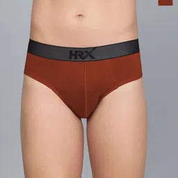 HRX by Hrithik Roshan Pack Of 2 Pure Cotton Basic Briefs HRX_BRF_003_RUST/BLK/_2PC-RUST-image-30