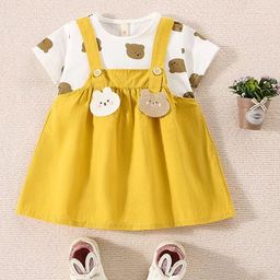Bold N Elegant Bear Print Pinafore Dress-image-82