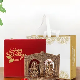 INTERNATIONAL GIFT Brown Lord Ganesha Goddess Laxmi Religious Idol Showpiece-20